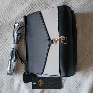 LIONEL HANDBAG Vegan Leather Brittany Black Crossbody Bag Purse